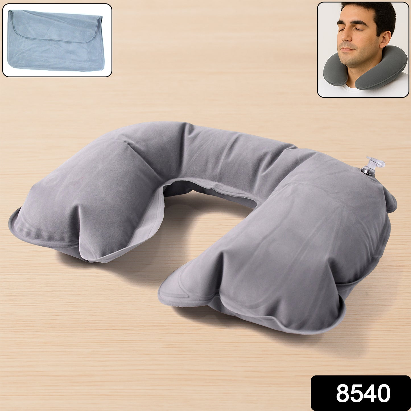 8540 Inflatable  Foldable Pillow U Shape Air Cushion Travel Pillow Travel Business Trip Neck Pillow For Long Trips Ideal For Men  Women Portable And Perfect For Backpacking Car Camping And Even Airplane Travel
