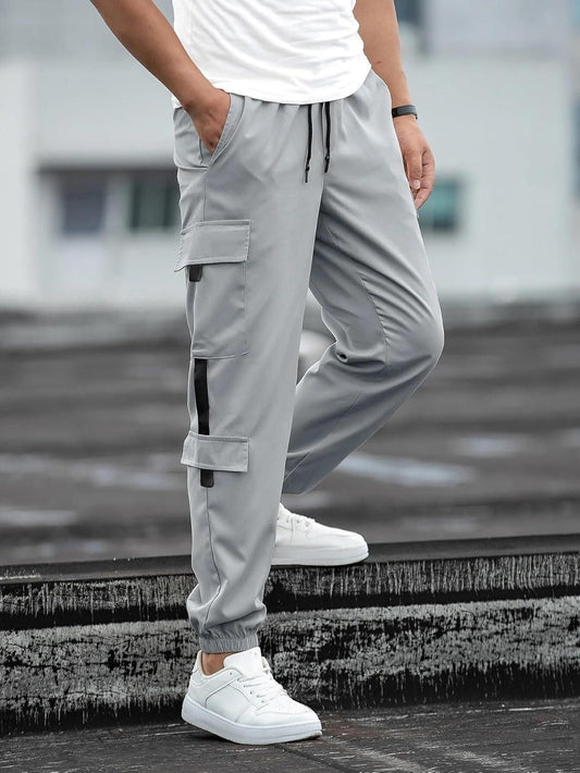 Men's Solid Cargo Pant Grey