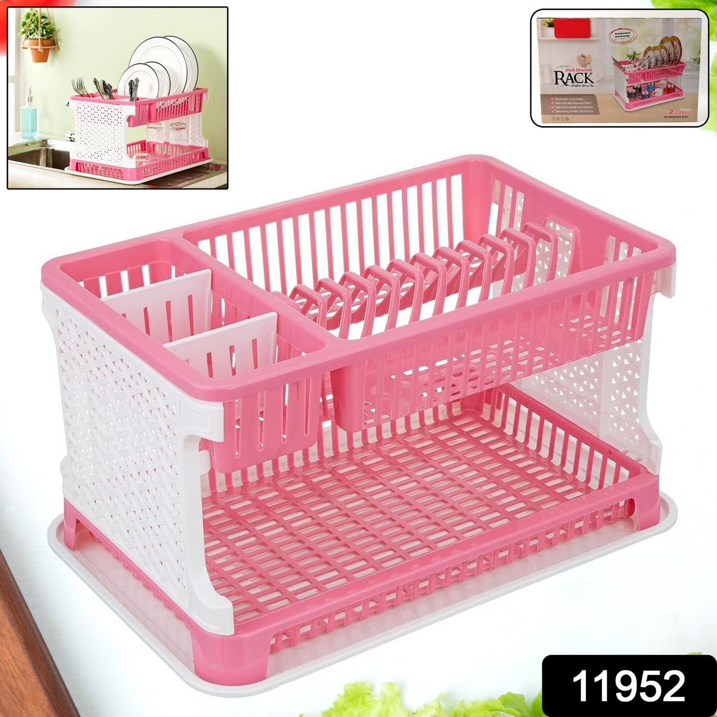 Plastic Kitchen Organizer Rack With Water Storing Tray