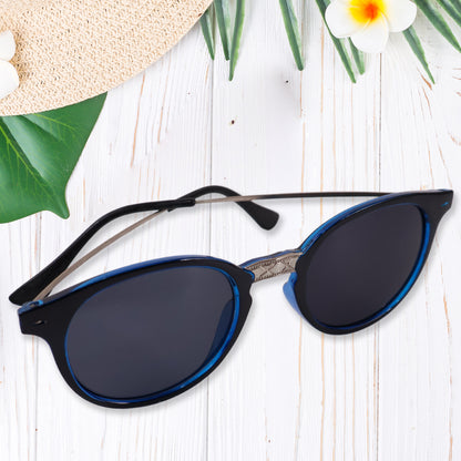 Blue Uv Protected Round Sunglasses Classic Sunglasses For Men  Women Lightweight