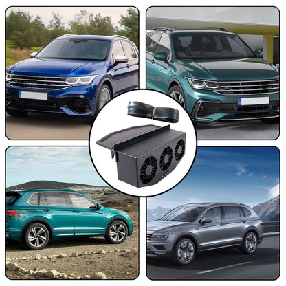 Triple Fan Solar Powered Car Exhaust Ventilation System With Usb Charging