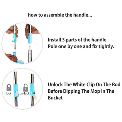 Adjustable Stainless Steel Mop Rod Set 120 Cm