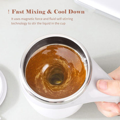 5545 Stirring Coffee Mug  Magnetic Stirring Coffee Cup  Stainless Steel Mug For Milk  Travel Mixing Cup  Self Stirring Coffee Mug Suitable For Coffee Milk Hot Chocolat  Battery Operated ( Battery Not Included )