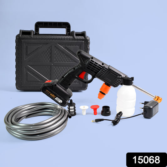 Car Washer Gun Wireless High Pressure Washer Water Spray Gun (48v  With Small Box  Small Adaptor  1 Set)